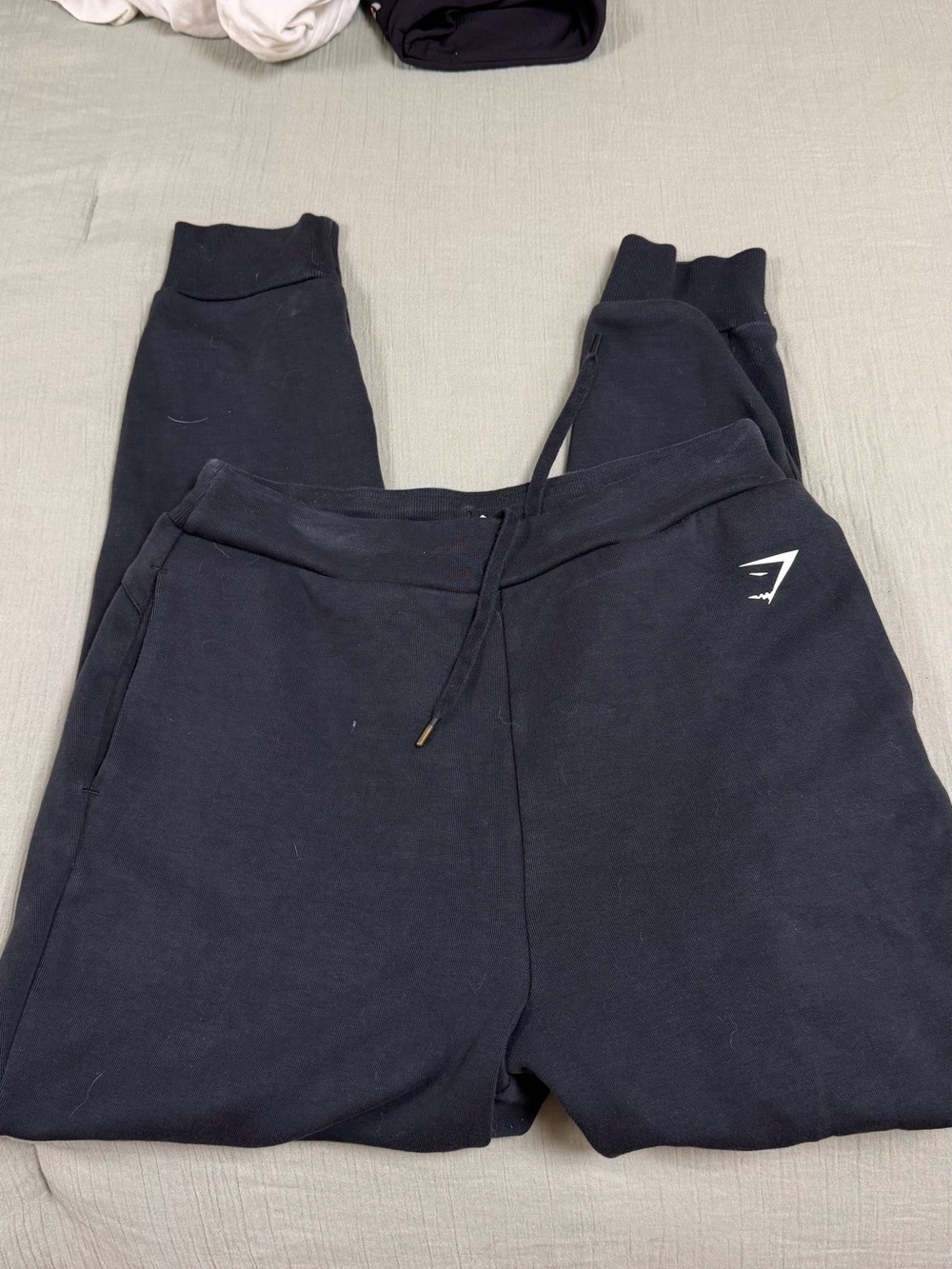 Gymshark Black Joggers with White Logo
